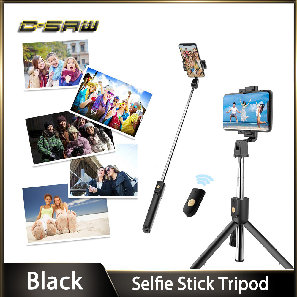 C-SAW Selfie Stick K10 Tripod Với Bluetooth Không Dây Có Thể Tháo Rời Màn Trập Từ Xa Tương Thích Túi Mini Selfie Stick Cho iPhone 8 7 6 5 P S 11 XR XS Pro Max XR XS ViVO Y11 14 15 OPPO Samsung Xiaomi Huawei