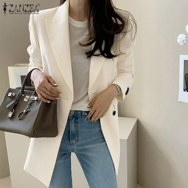 Zanzea bộ đồ công sở thời trang nữ phong cách hàn quốc áo khoác blazer thường ngày tay dài cho nữ công sở #10