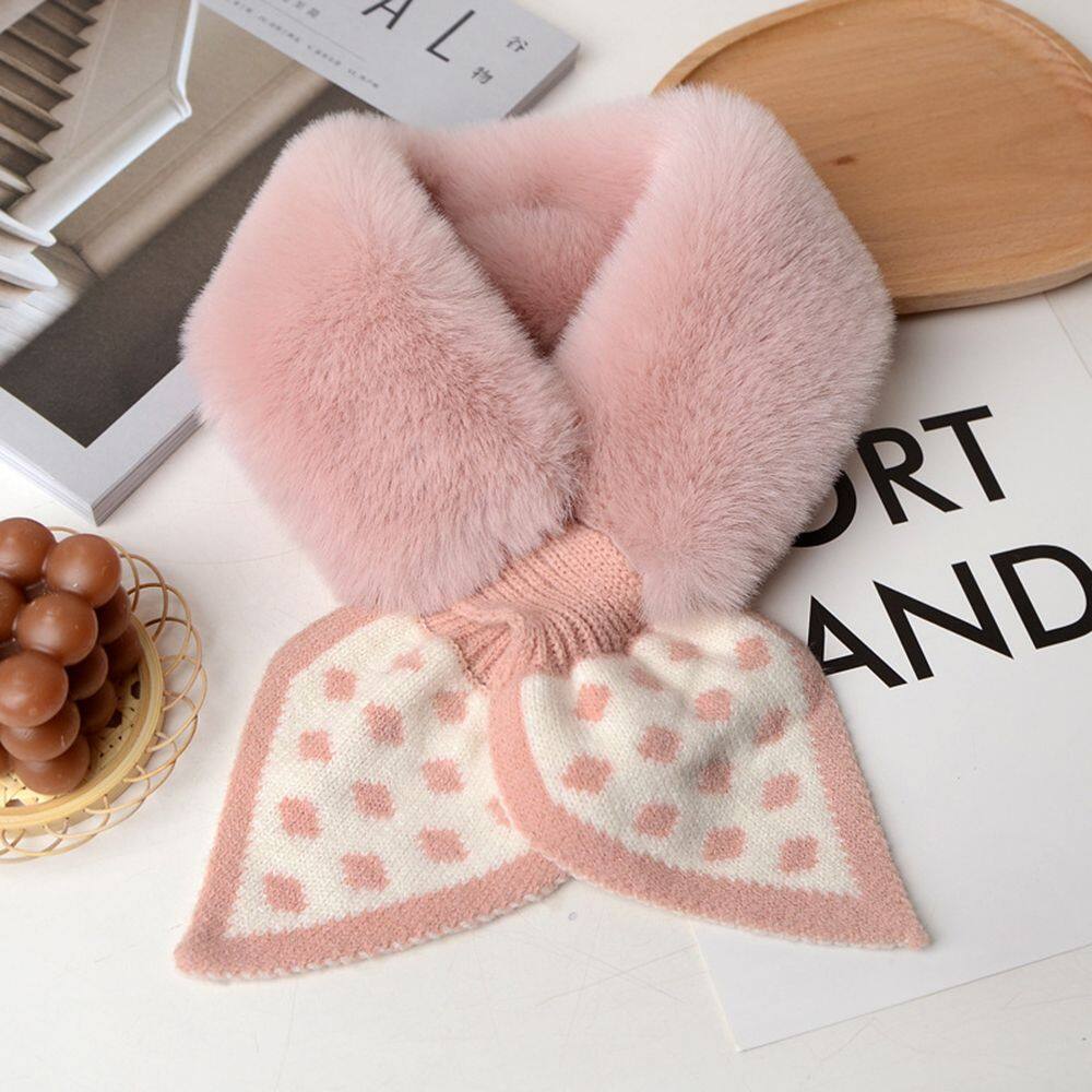 FAKU198456 Thời trang Faux Fur Plush Dày lên Khăn choàng Khăn tay Khăn quàng cổ sang trọng Yếm ấm Khăn quàng chéo - 7