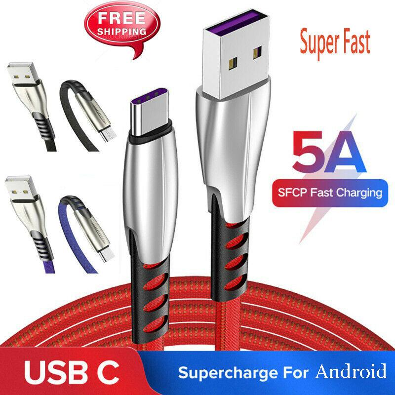 Bộ chuyển đổi cáp sạc nhanh 1m 5a microusb type-c cho android samsung huawei