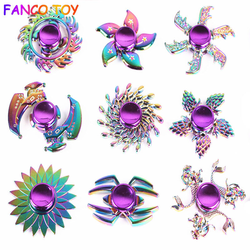 Con Quay Fidget Spinner Kim Loại Cầu Vồng, Con Quay Cầm Tay Trơn Không Phát Ra Tiếng Kẽm Gradient R188, Đồ Chơi Fidget Giảm Căng Thẳng Đồ Chơi Lưỡi Bay