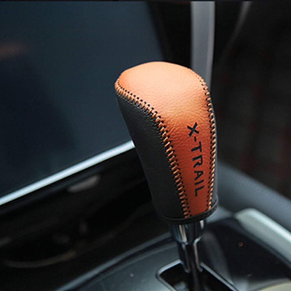 Xuming Genuine Leather Car Gear Head Shift Knob Cover for Nissan X