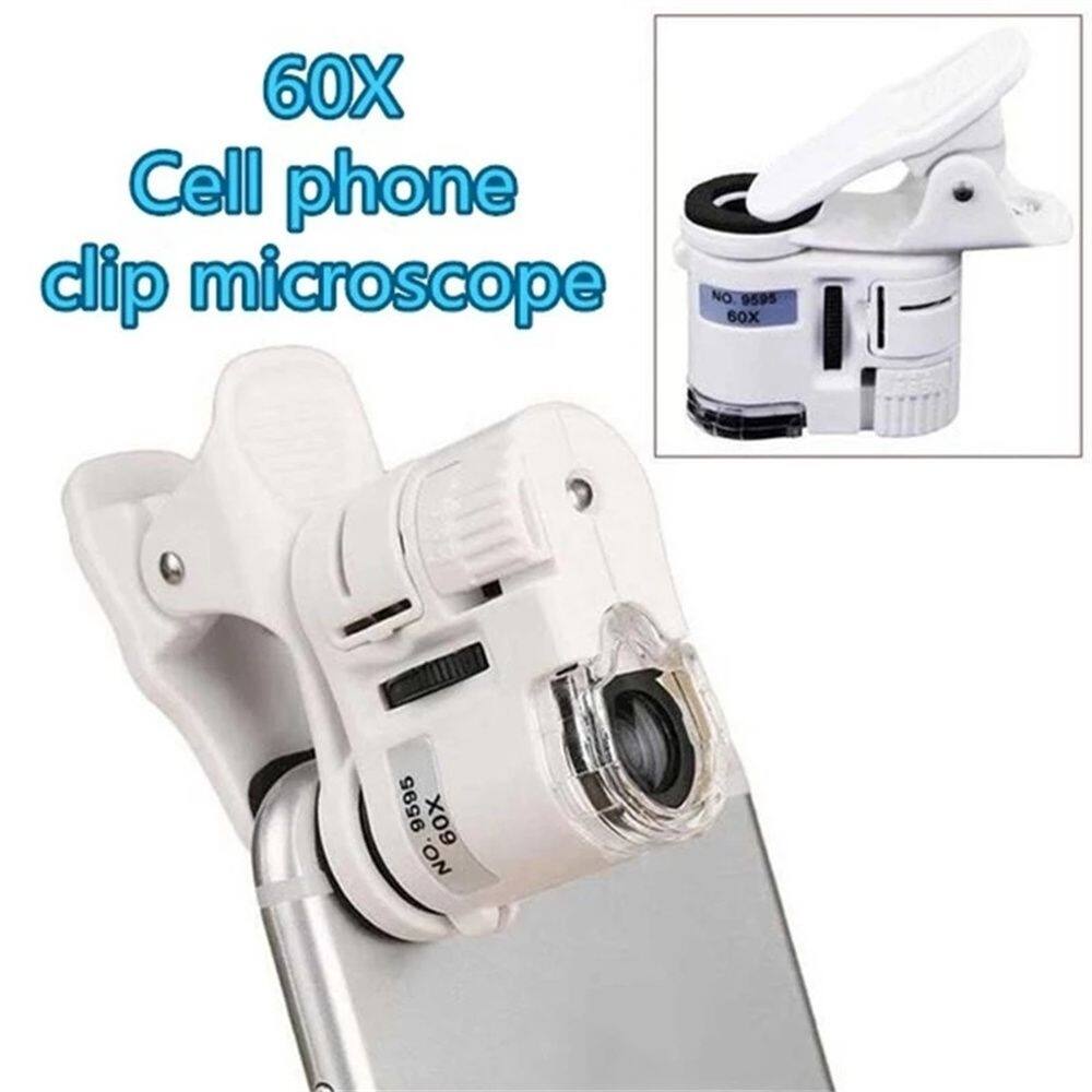 Jiaxinxin kính hiển vi quang học kẹp điện thoại di động phóng đại trang sức 60 lần cổ kính kính hiển vi phóng đại kính hiển vi bỏ túi kính hiển vi kẹp kính hiển vi cho điện thoại di động kính hiển vi kính lúp