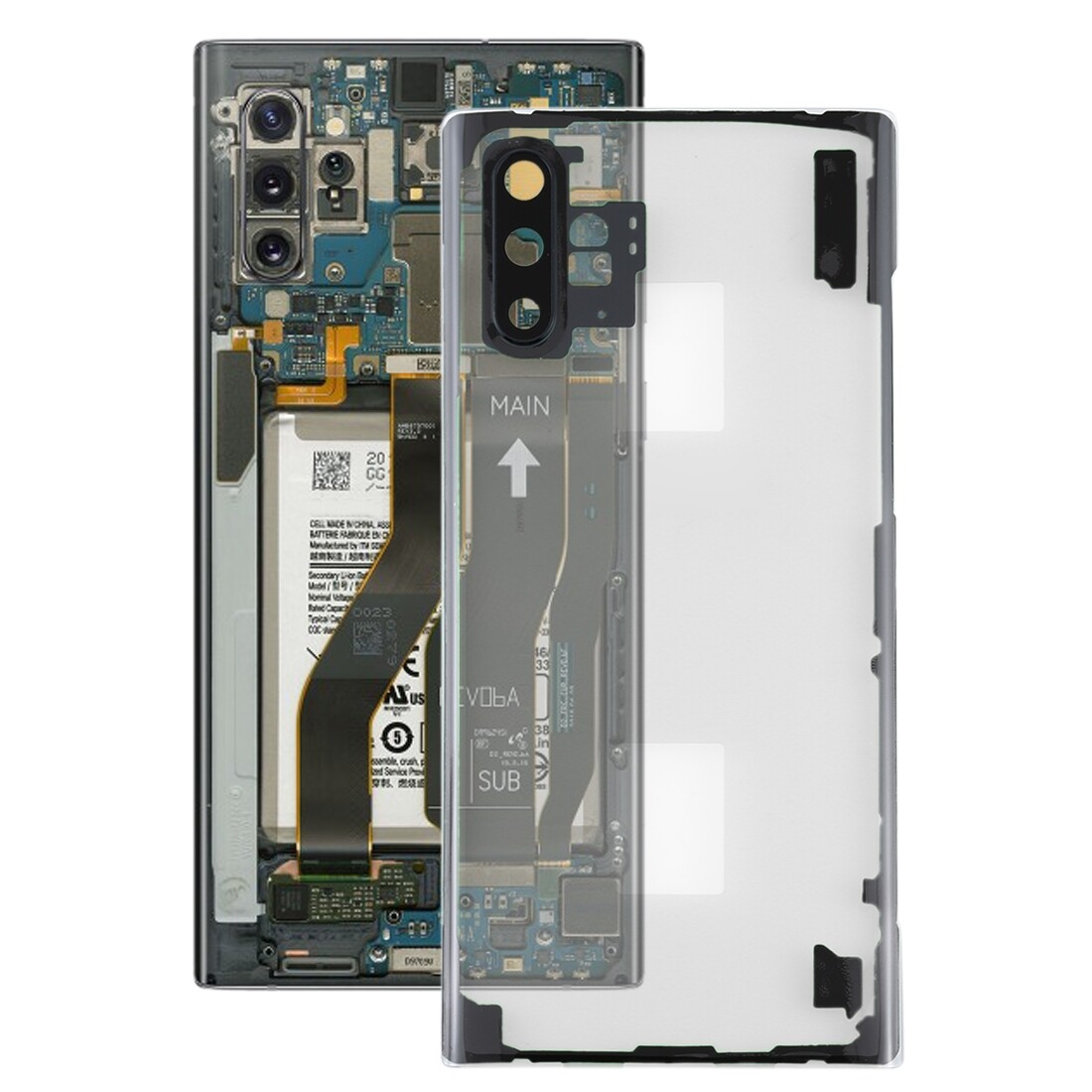 Ốp lưng trong suốt kèm ống kính máy ảnh cho samsung galaxy note 10 + n975 n9750