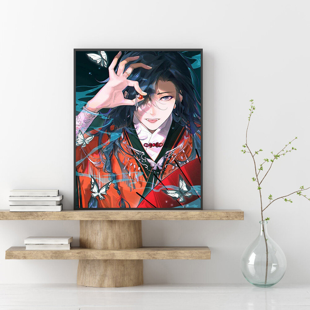 Tranh Đính Đá 5D Tự Làm Anime Girl, Bộ Dụng Cụ Nghệ Thuật Treo Tường Khoan Tròn Toàn Bộ