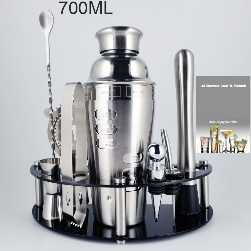 Bộ dụng cụ pha chế cocktail 700ml đôi dụng cụ quán bar kèm bộ lọc dụng cụ pha chế dụng cụ giữ sách công thức nấu ăn
