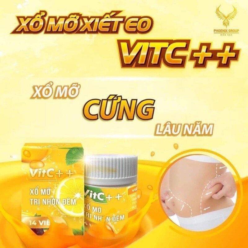 Viên Kẹo VitC Xổ Mỡ Siết Eo 7 ngày - Hỗ Trợ X2 Hiệu Quả Giảm Cân