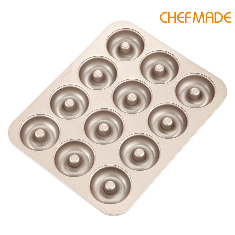 Chefmade khuôn bánh rán khuôn bánh vòng chống dính 12 lỗ dụng cụ nướng bánh rán dùng cho lò nướng wk9225/wk9875