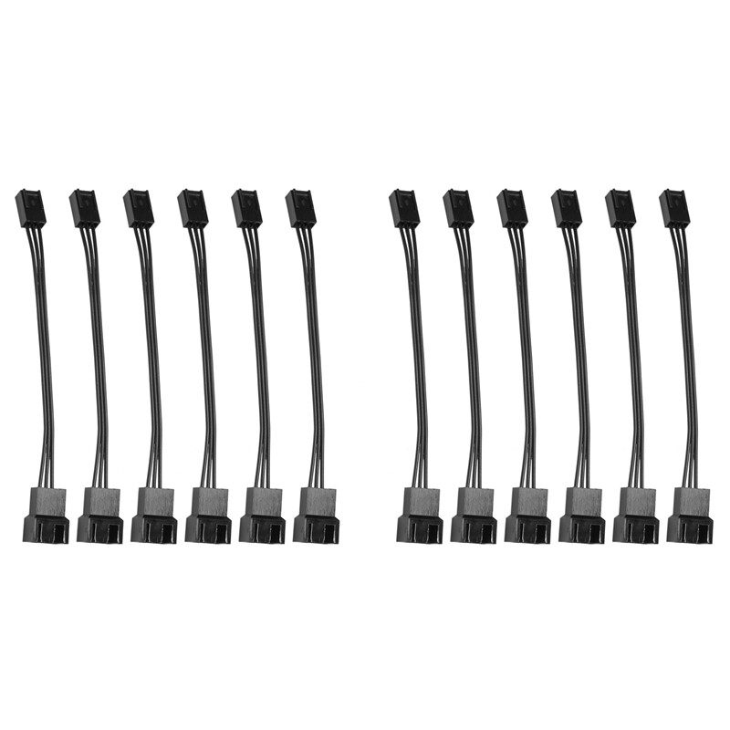 12Pcs 4Pin PWM To 3Pin Standard Fan Adapter Cable