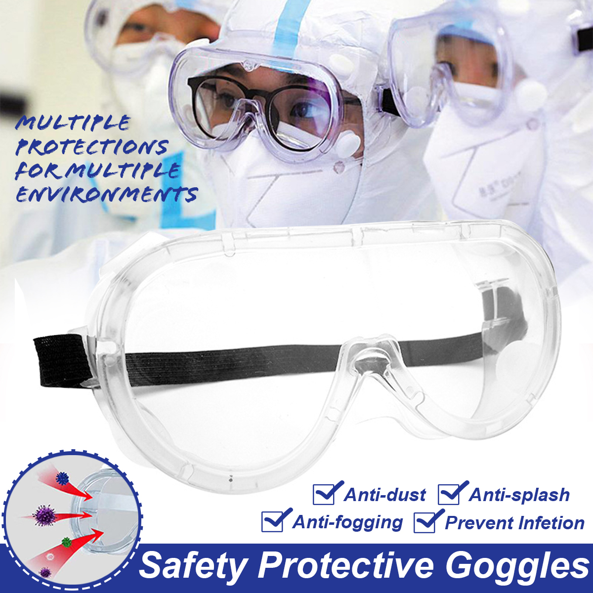 Gran venta + Listo Stock】 Gafas protectoras de seguridad Gafas médicas  anti-empuezamiento / anti-splash / anti-polvo-10m | Linio Chile -  GE018HL0QSUTYLACL