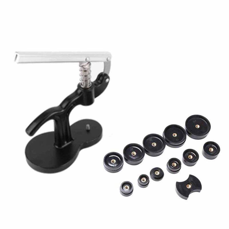 Đồng hồ phần lưng pha lê vỏ máy ép ép, 12 miếng bộ khuôn bộ dụng cụ sửa chữa đồng hồ
