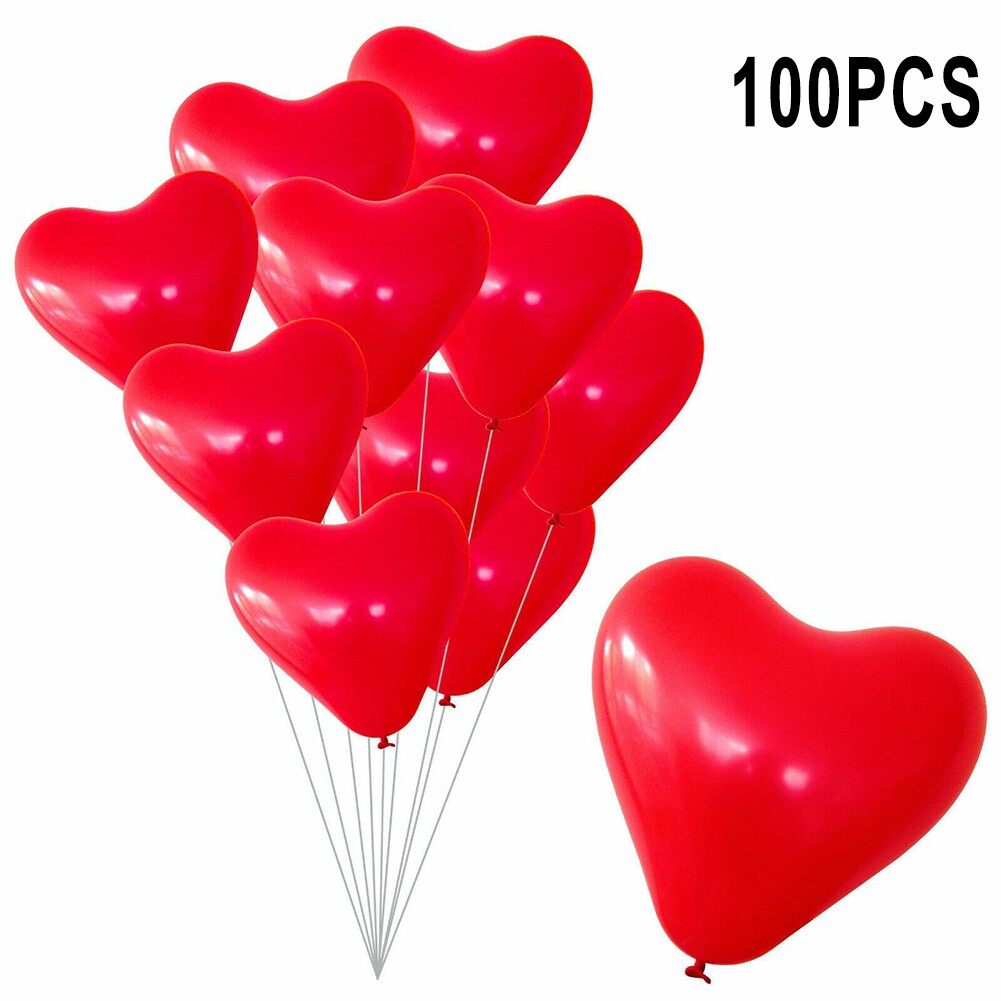 100 cái bóng bay hình trái tim bóng bay hình trái tim cao cấp màu đỏ 30 cm bóng bay hình trái tim đám cưới heli mới