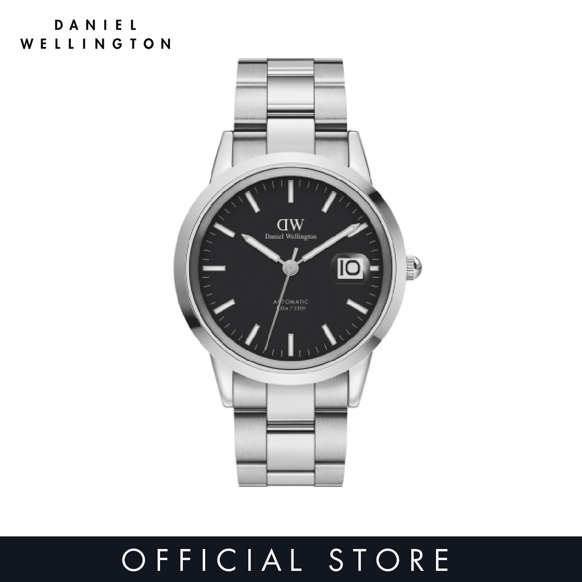 Daniel Wellington Iconic Link Automatic 40mm Silver - Watch for Men - Automatic Watch - DW Ofiicial - Authentic - Black Dial - Stainless Steel ราคา 13,739 บาท*ส่งฟรี