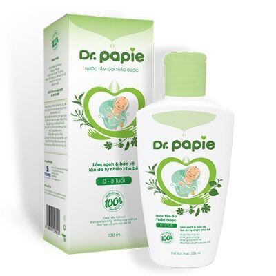 Nước tắm gội thảo dược Dr Papie 230ml cho bé từ 0-3 tuổi