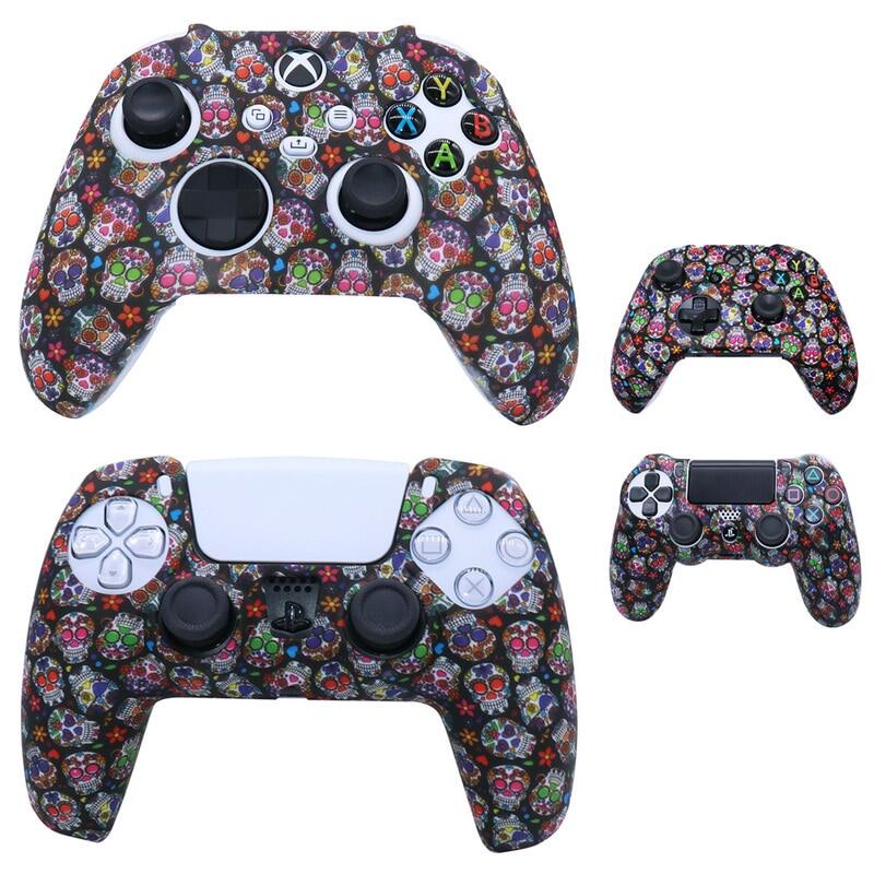 Skull Soft Cover For PS4 Slim Pro PS5 Game Controller Skin Silicone Gamepad Cover for Xbox One S / Xbox Series S X Joystick