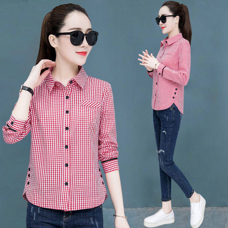 Áo Blouse Thời Trang Hanasa Cho Phụ Nữ Dài Tay Áo Sơ Mi Quá Khổ 2020 Pocket Một Hàng Khuy Áo Sơ Mi Cổ Áo Nhồi Lông