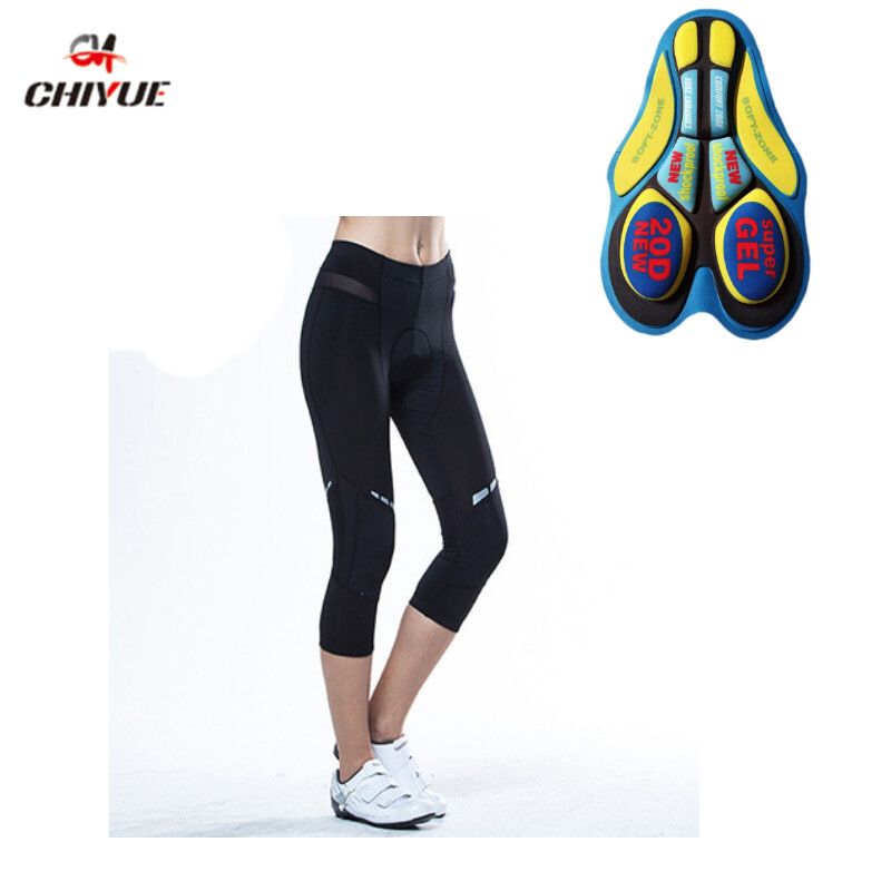 Quần Đùi Đi Xe Đạp Nữ CHIYUE 3/4 Quần Bó Quần Short Xe Đạp Thể Thao Ngoài Trời Quần Ngắn 20D Coolmax Pad