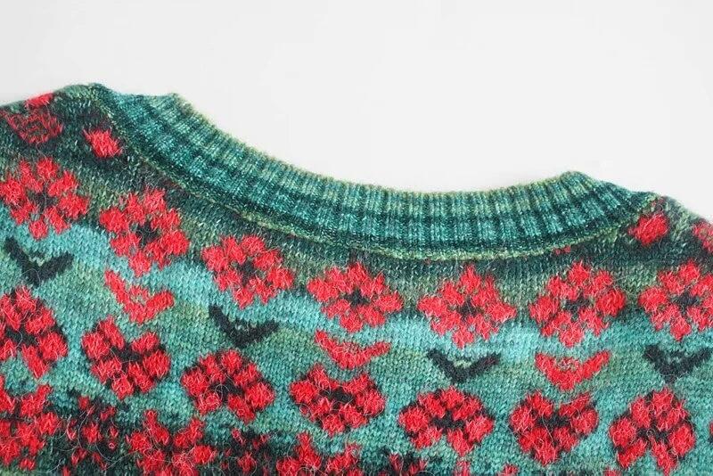 Kayleigh Áo Len Cardigan Dệt Kim Cắt Gấu Thời Trang Nữ, Áo Khoác Nữ Cổ Vuông Cài Khuy Cổ Điển Chic Tops