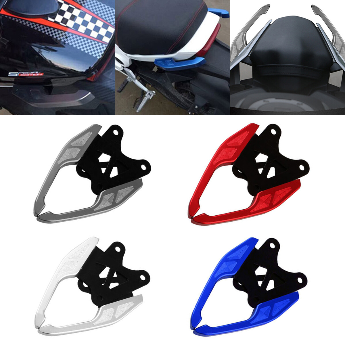 Phụ tùng xe máy, ốp tay nắm phía sau bằng nhôm cnc tay vịn sau cho honda grom msx125