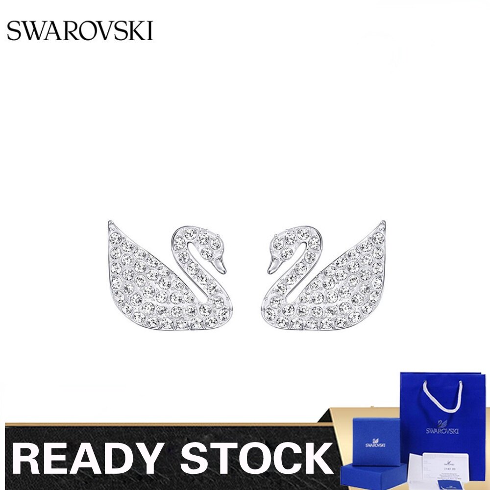 Hàng có sẵn bông tai swarovski bông tai pha lê quyến rũ thời trang đơn giản lát thiên nga quà tặng tình yêu