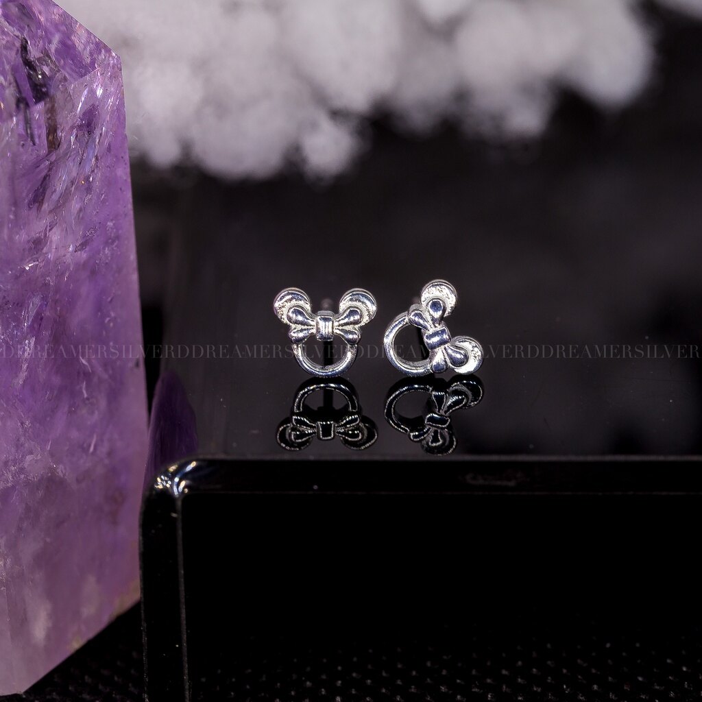 Hoa tai bạc 925 hình con chuột minnie ddreamer
