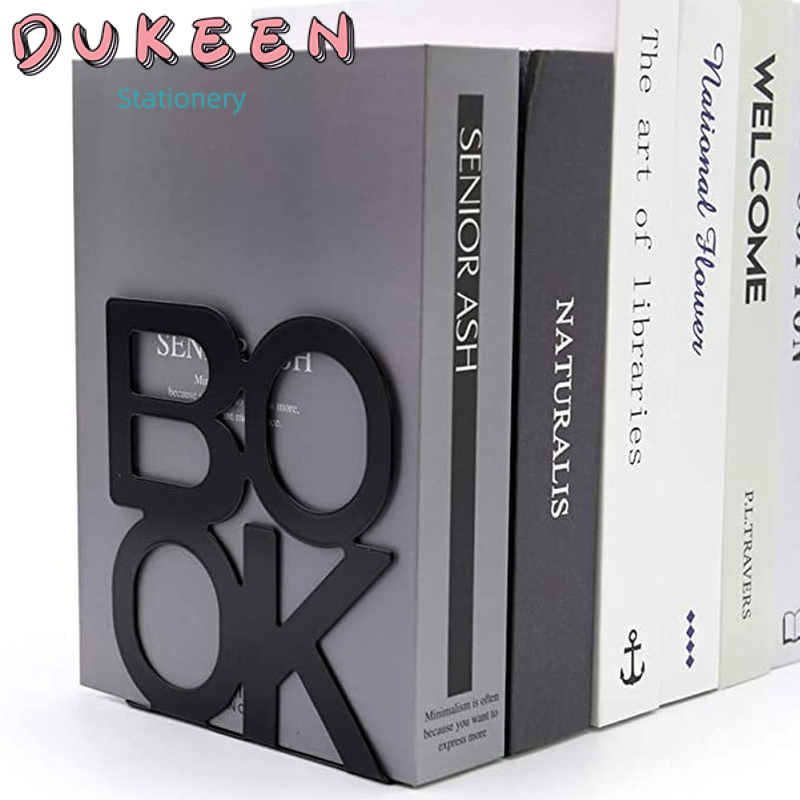 Dukeen 2 Chiếc Bookend Giá Sách Hỗ Trợ Mẫu Bookend Để Bàn Bằng Sắt Art