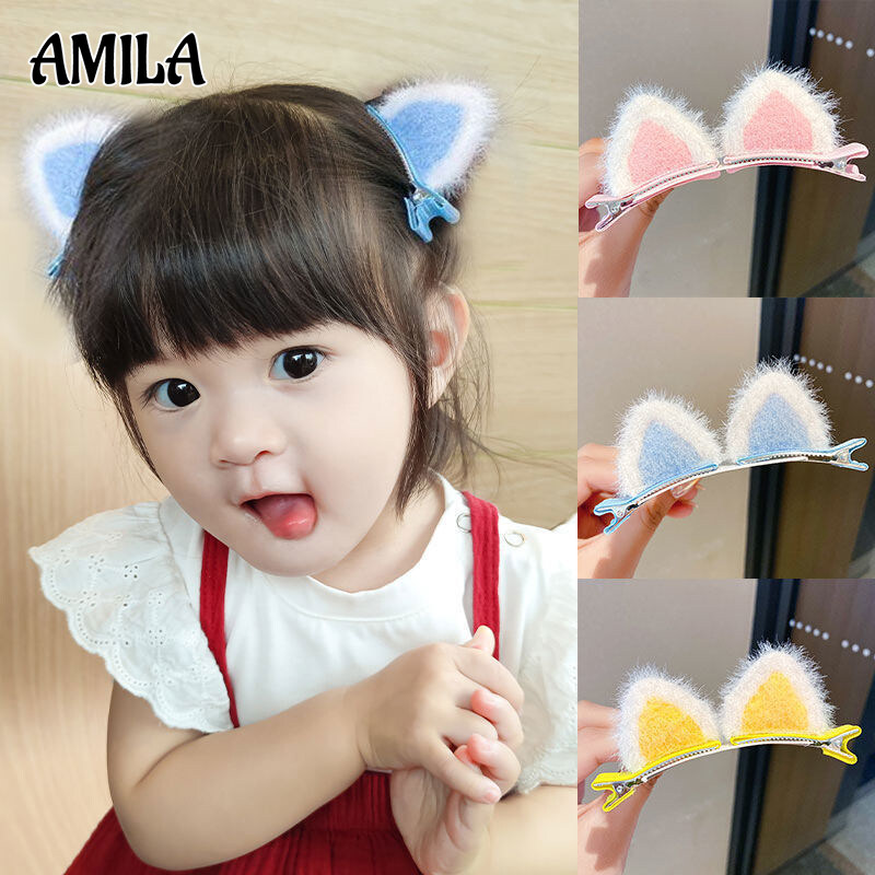 AMILA Cute children s hair clips Children s bangs clips Little girl cat