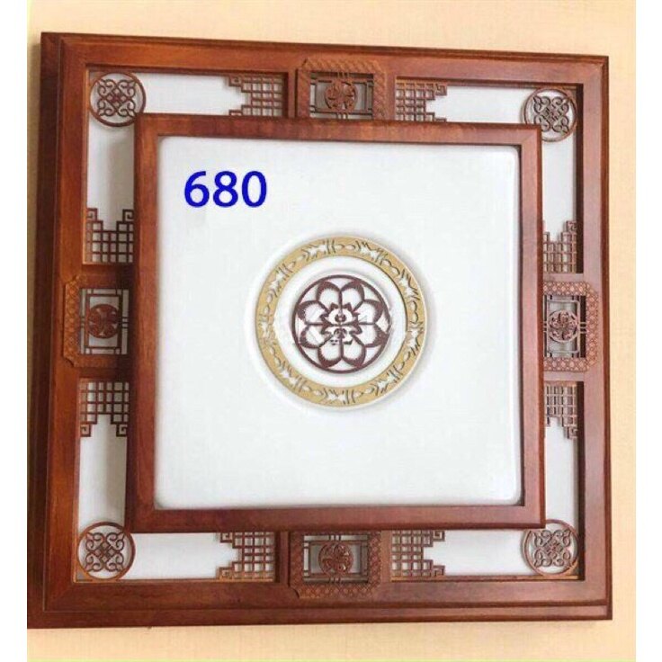 Đèn trần ốp gỗ cao cấp phi 550 - bóng led 3 chế độ ánh sáng