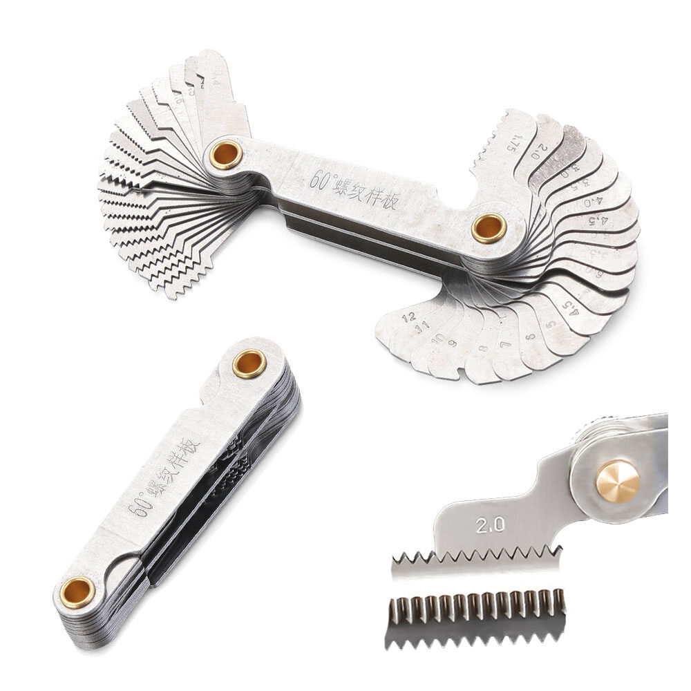 C6471 Dụng Cụ Đo Ren Thép Cacbon 55/60 Độ Đo Bước Cắt Dụng Cụ Đo Răng Bánh Răng Trục Vít Đo Tâm