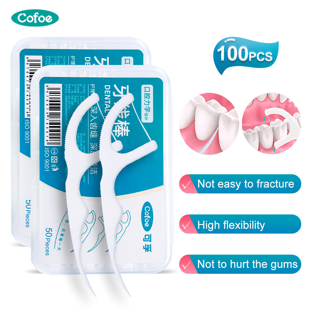 Cofoe 100 chiếc tăm chỉ nha khoa tăm chỉ nha khoa vệ sinh răng miệng tăm chỉ nha khoa tiện dụng tăm chỉ nha khoa