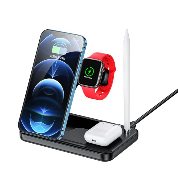 【Xphone store】W-1 sạc không dây đa năng gấp gọn để bàn 4 trong 1 cho điện thoại di động/iWatch/AirPods/bút chì Apple