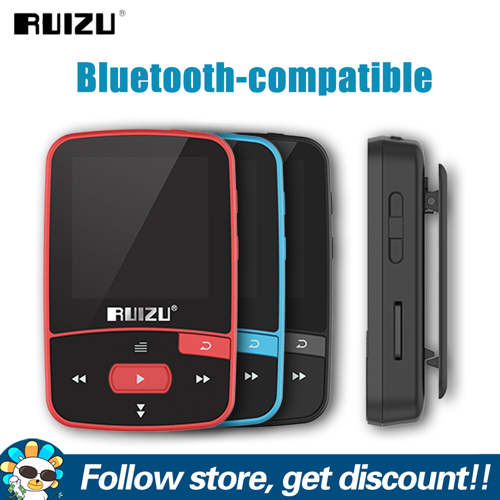 Máy Nghe Nhạc MP3 Bluetooth Thể Thao RUIZU X50 Chính Hãng, Kẹp 8Gb Mini Có Màn Hình Hỗ Trợ FM, Đồng Hồ Ghi Âm, Pedometer