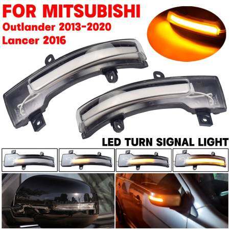 2Pcs Led Dynamic Turn Signal Light Side Mirror Blinker Indicator For Mitsubishi Outlander Sport Asx 2013-2020 Lancer 2016 8351A135 8351A136