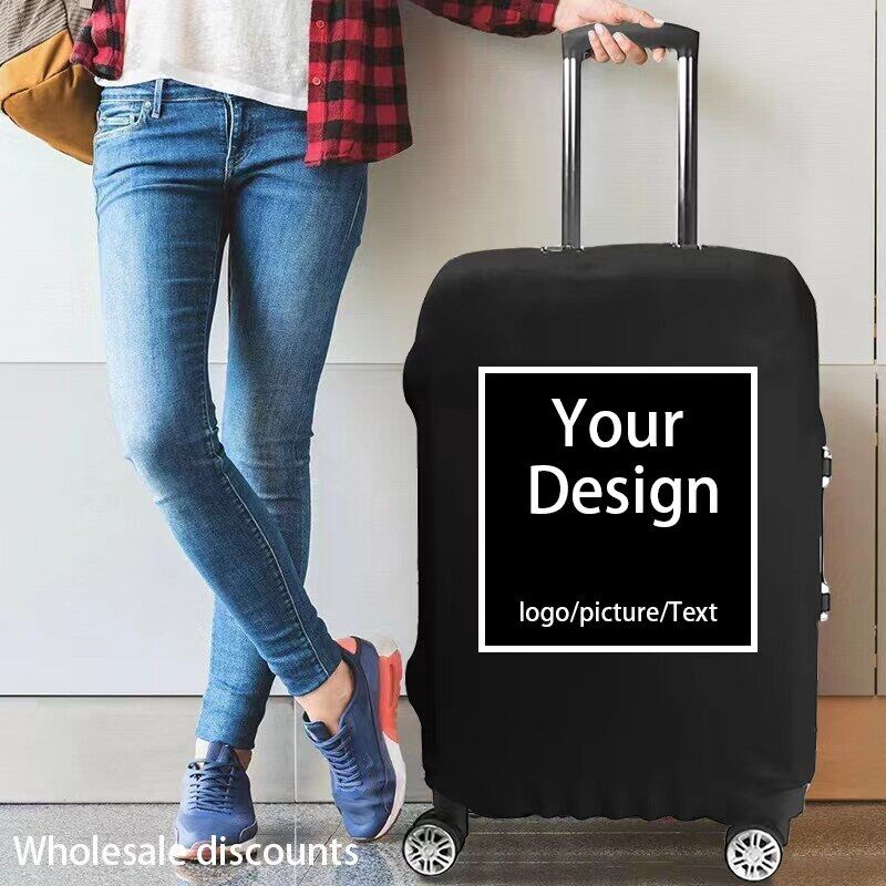 Tùy chỉnh hình ảnh của bạn/tên/Logo vỏ bọc va li hành lí Bìa du lịch essories đàn hồi vỏ bảo vệ hành lý bụi che cho 18-32