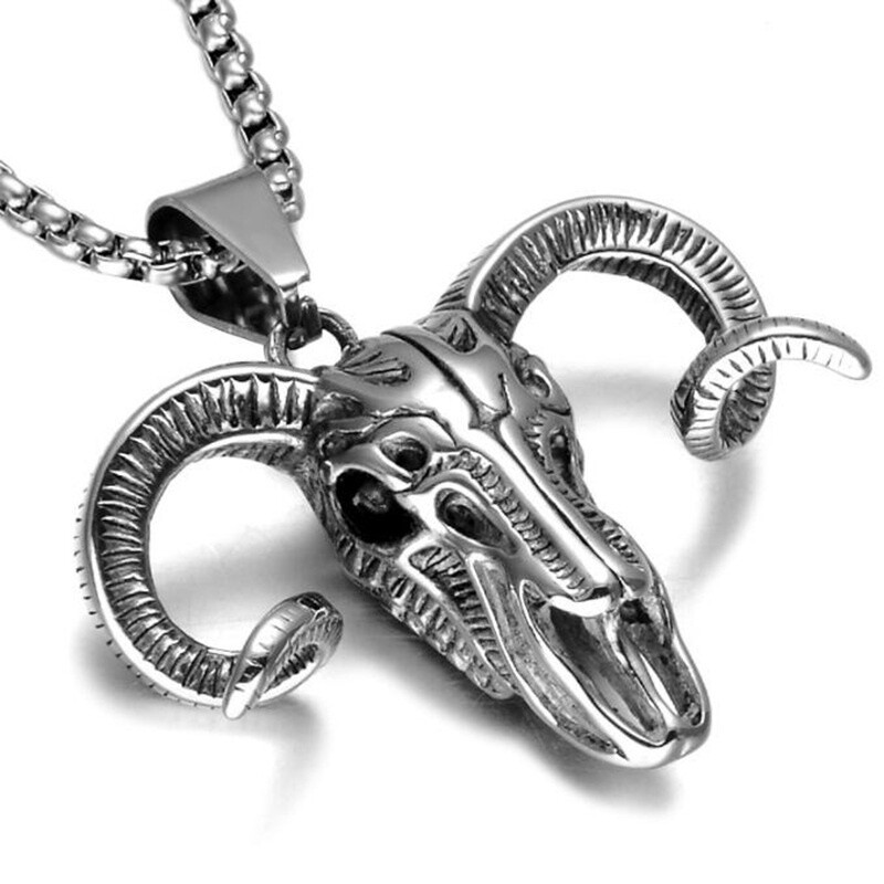 Gothic Đúc Titan Thép Không Gỉ Bull Skull Head Mặt Dây Chuyền & Vòng Cổ Cho Nam Trang Sức Trang Sức
