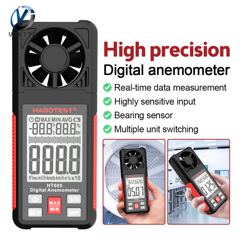 Voktta ht605 nhạy với nhiệt độ máy đo gió cầm tay máy đo độ chính xác cao Máy đo gió