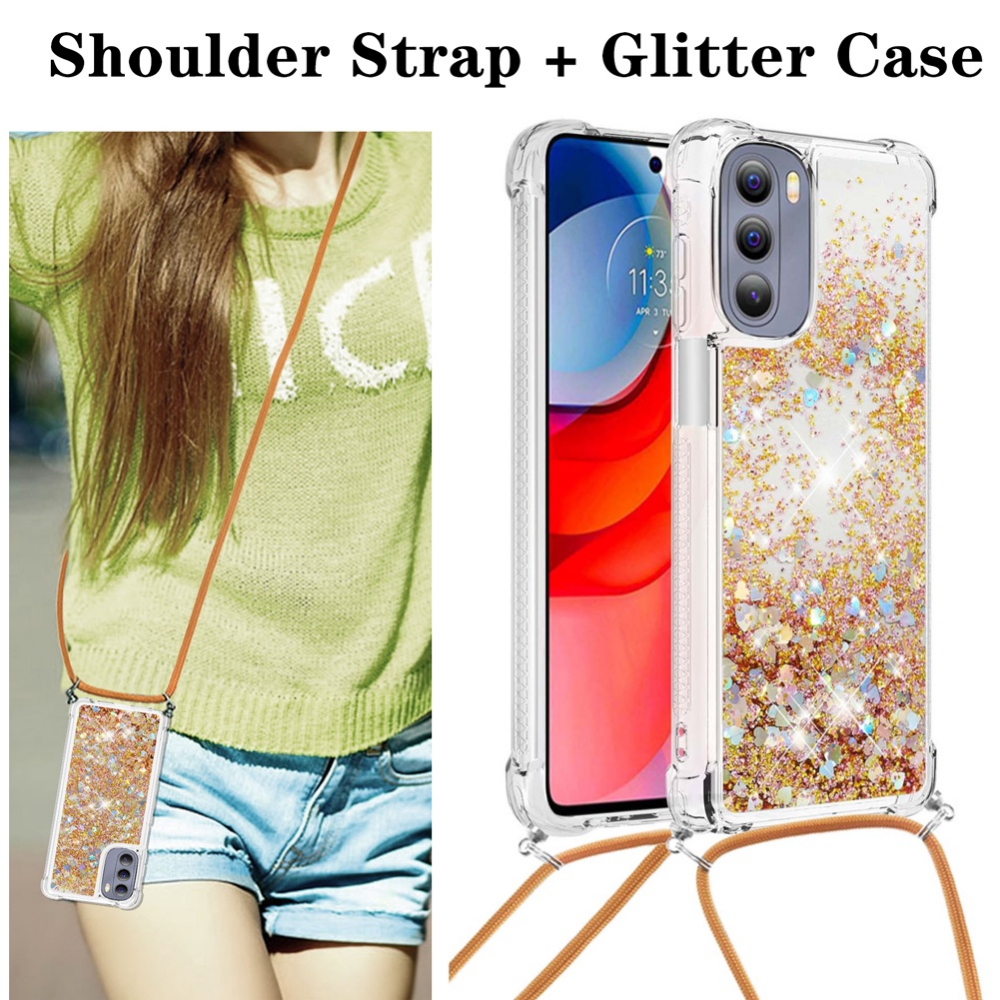 Xj mall ốp lưng cát lún lấp lánh nổi có dây đeo chéo cho motorola moto g 5g/moto edge 30 pro/edge plus/moto g stylus 4g-5g/moto g power/ moto g 2022 bút cảm ứng moto g nguyên chất/2021 5g