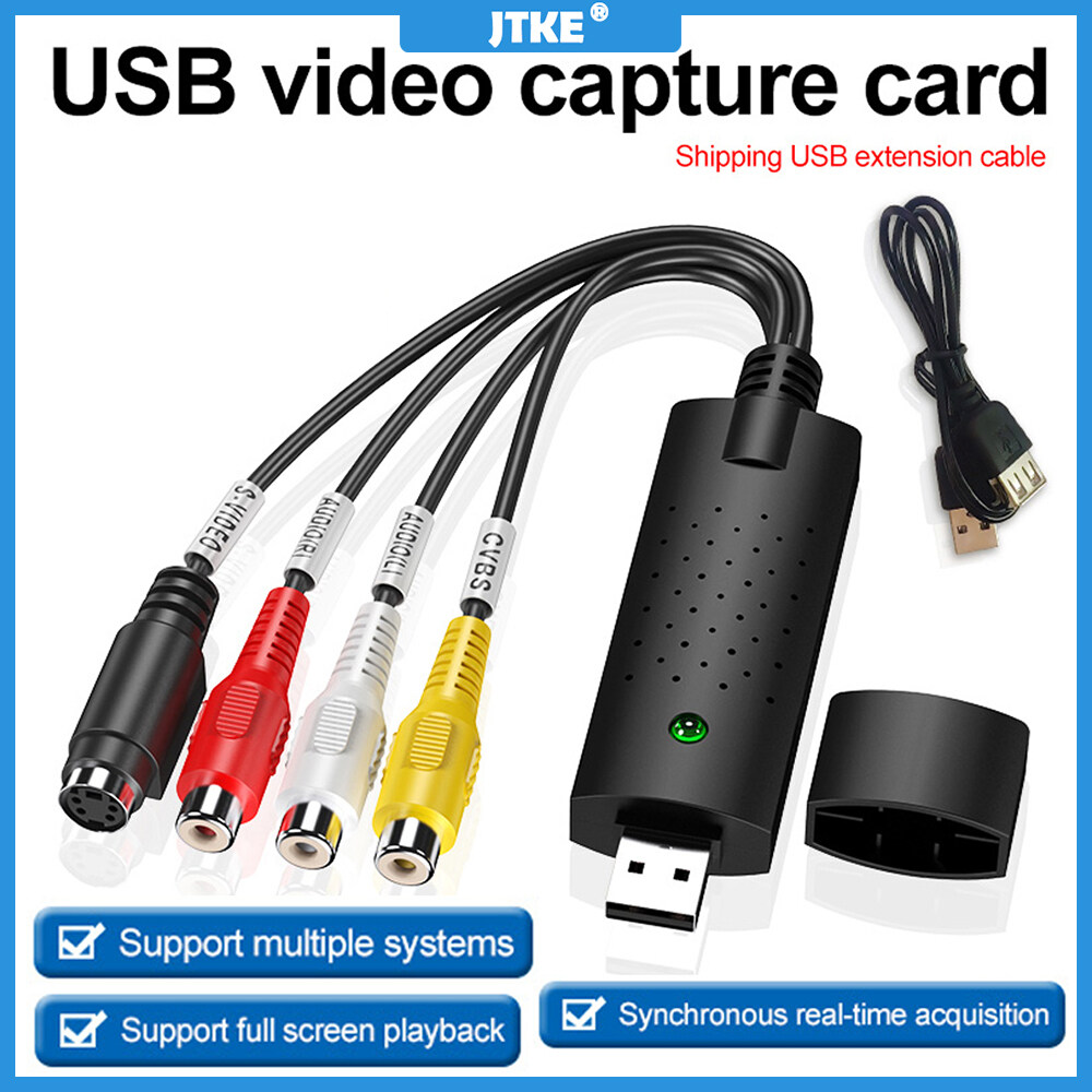 Bộ Chuyển Đổi Thẻ Thu Video Âm Thanh JTKE USB 2.0, Dễ Dàng Đóng Nắp Easycap VHS Sang DVD Bộ Chuyển Đổi Quay Video Cho Win7/8/XP/Vista Với CD