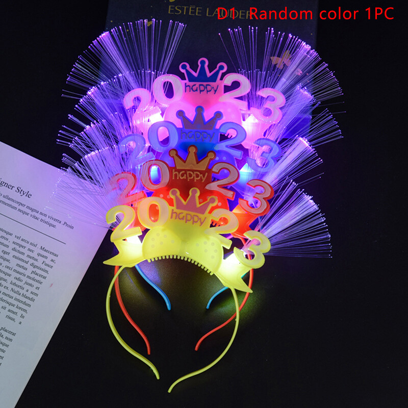 💖Bán Chạy🎈1/5 Chiếc Băng Đô Năm Mới 2023 Vòng Cài Tóc Trang Phục Hình Nơ Lông Vũ Hình Nơ Tình Yêu Có Đèn LED