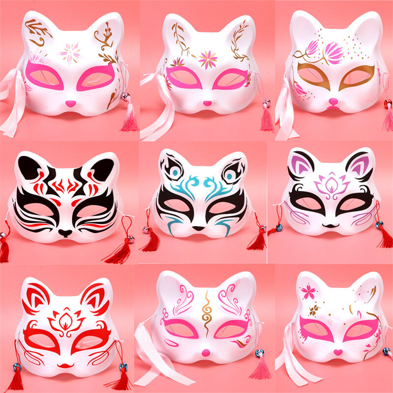 Cat s Half Face Cartoon Masquerade Anime Foxes Rave Japanese Cosplay