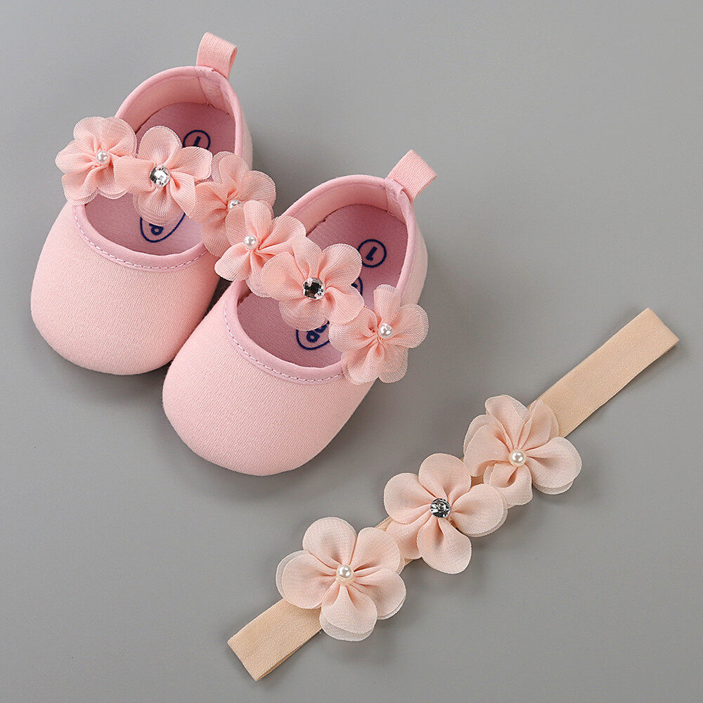 Baby Hairband Girl Shoe Casual Shoes Sneaker Anti-slip Soft Sole Toddler Shoes