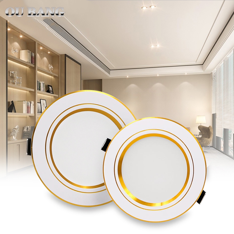 OU BANG LED Downlight 5W 9W 12W 15W 18W Recessed Round LED Ceiling Lamp AC 220V 230V 240V Indoor Lighting Warm White Cold White