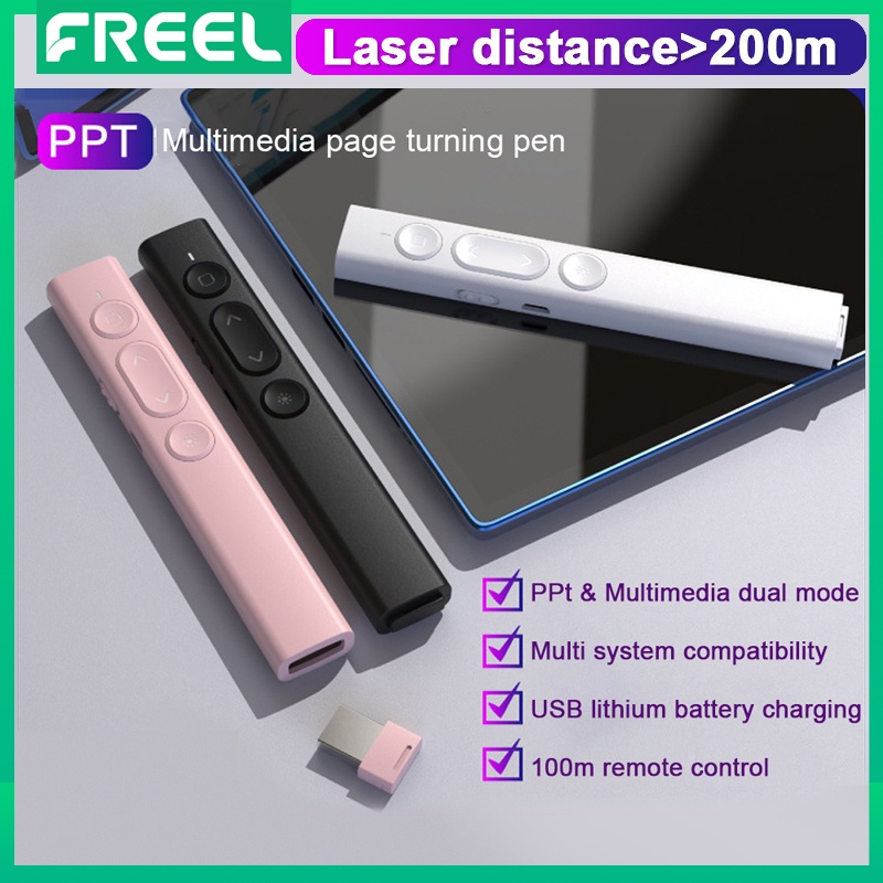 Bút trình chiếu con trỏ sạc usb điều khiển từ xa ppt không dây bút xoay trang với máy tính/máy tính xách tay powerpoint