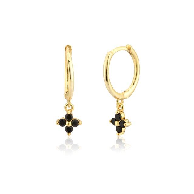Andywen Mặt Dây Chuyền Đá Zircon Trong Suốt Bằng Bạc Ý 925 Bông Tai Thả Trang Sức Rock Punk Trang Sức Xỏ Khuyên