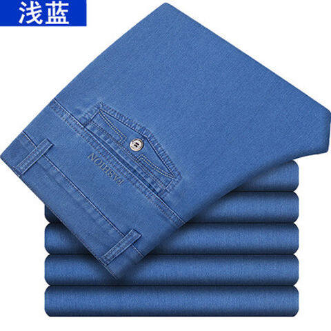 Quần Bò Nam Trung Niên Và Cao Tuổi Valazo Quần Jean Mỏng Dáng Rộng Cạp Cao Ống Đứng Cạp Sâu Trang Phục Thường Ngày Cho Người Trung Niên Thời Trang Xuân Hè
