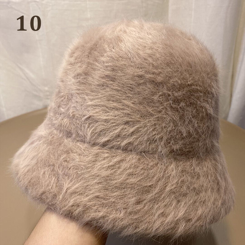 Rong Yu Mũ Ngư Dân Ngoài Trời Cho Nữ Mũ Xô Lông Thỏ Nhung Dày Ấm Áp Màu Trơn Mùa Thu Đông Cho Nữ Mới