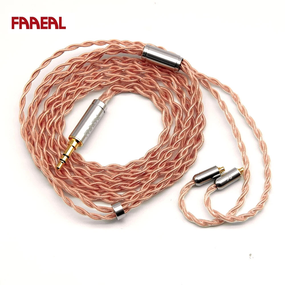 Cáp Đồng Có Độ Tinh Khiết Cao 4 Lõi FAAEAL Với Đầu Nối 2Pin/MMCX 3.5/2.5/4.4Mm Cáp Nâng Cấp Tai Nghe Mạ Vàng Cho TFZ/TRN