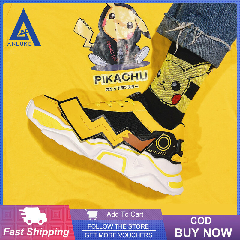 Giày thể thao nam Anluke buộc dây thoải mái thiết kế theo phong cách Pikachu độc đáo - INTL