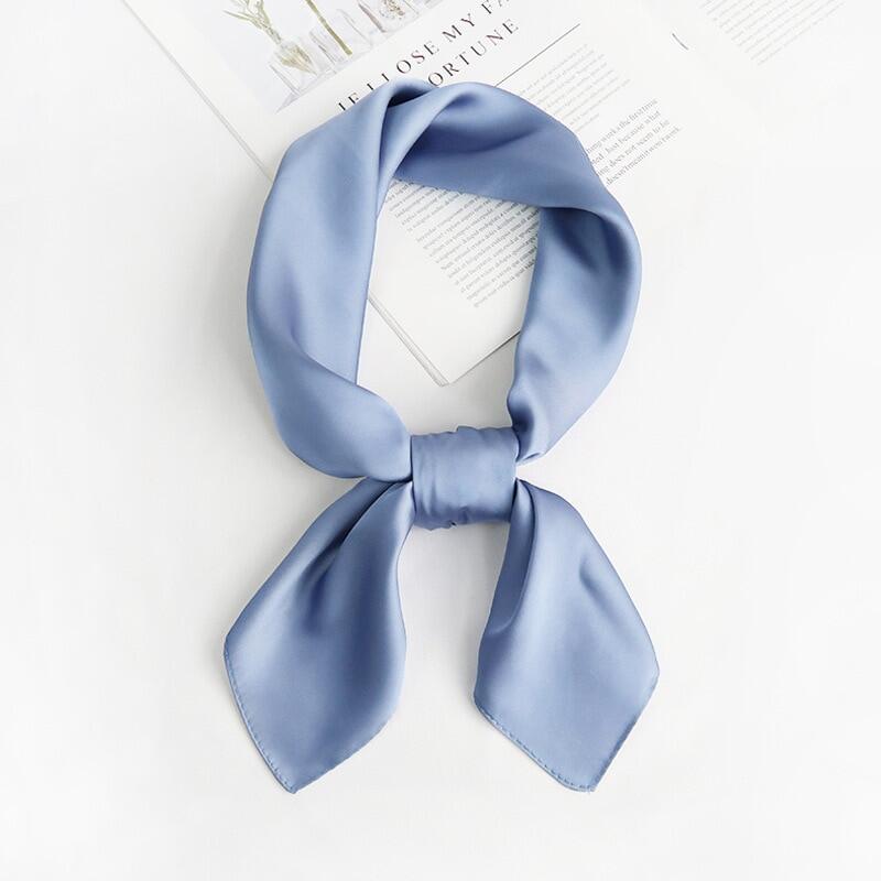 Khăn tay 70cm khăn quàng cổ màu trơn cho nữ băng đô lụa satin khăn quàng cổ nữ vuông