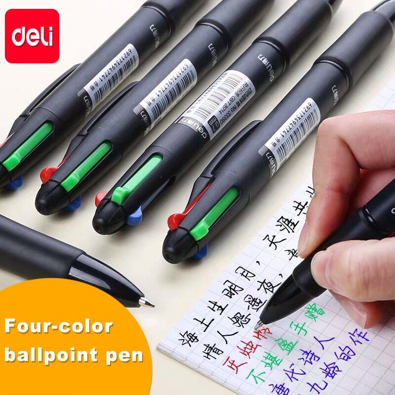 Deli Bút Bi Đa Năng Bút Nhiều Màu 4 Trong 1 0.7Mm Bút Bi Có Thể Thu Lại Để